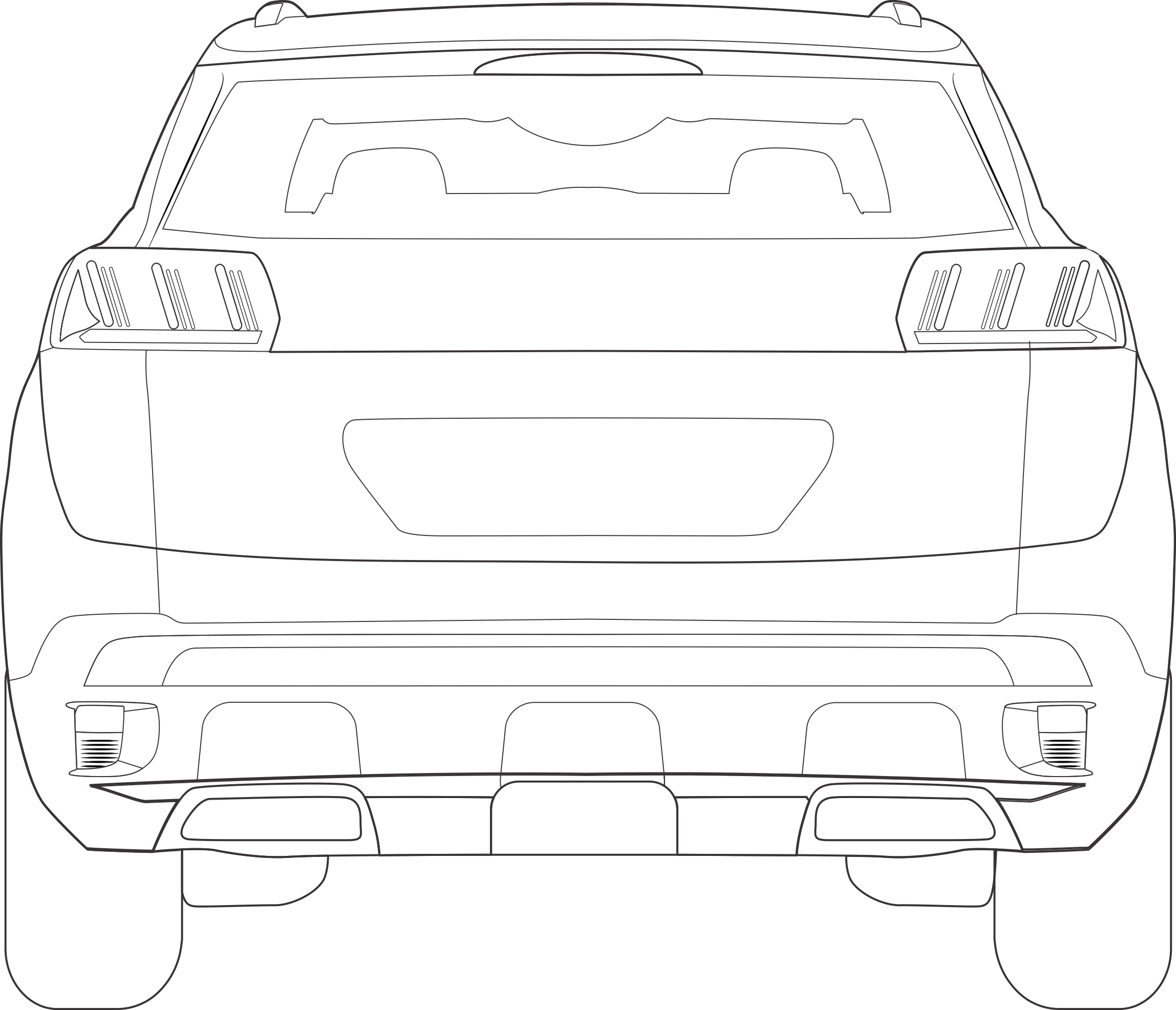 Peugeot 2021 Back View Line Art Illustration Svg Free Vectors